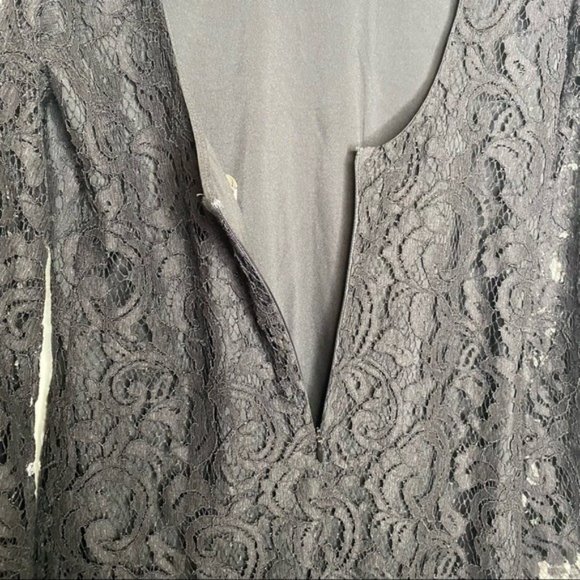 LoveShackFancy Dress Baroque Lace Bell Sleeve Mini in Black Size Small - Picture 8 of 11